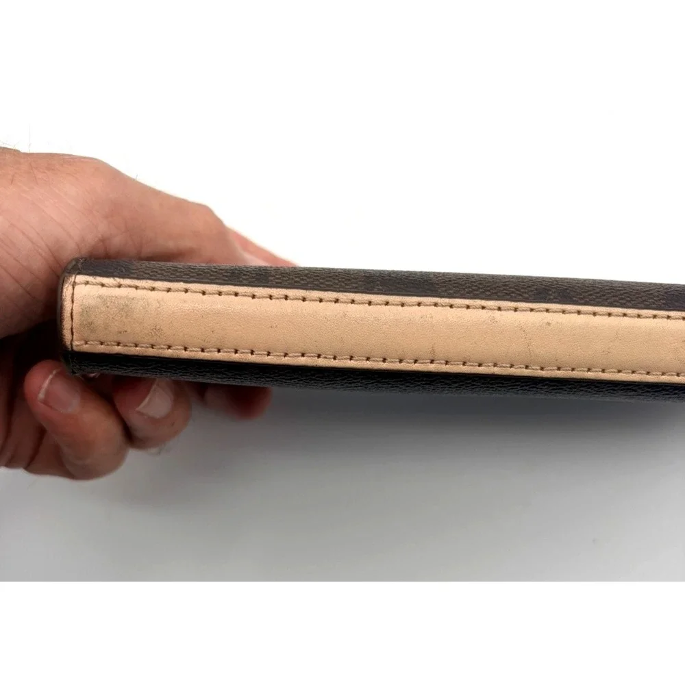 Coach Peyton Signature Accordion Zip Around Wallet (F50180) Canvas & Leather